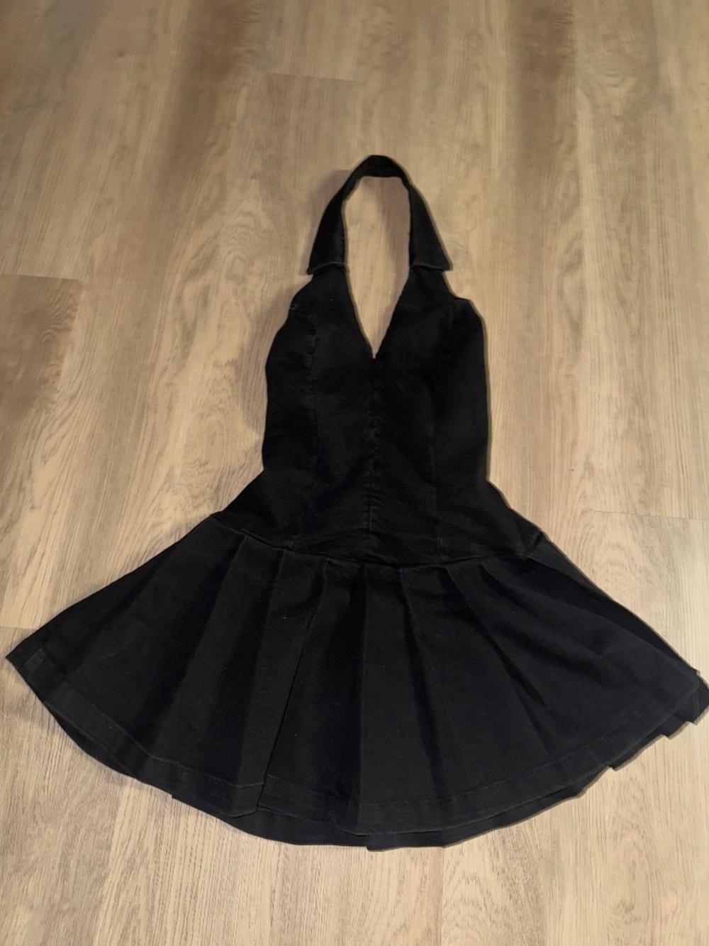 Lovefire Black Halter Mini Dress |‎ Flowy Skater Style | Y2K Chic Whimsygoth